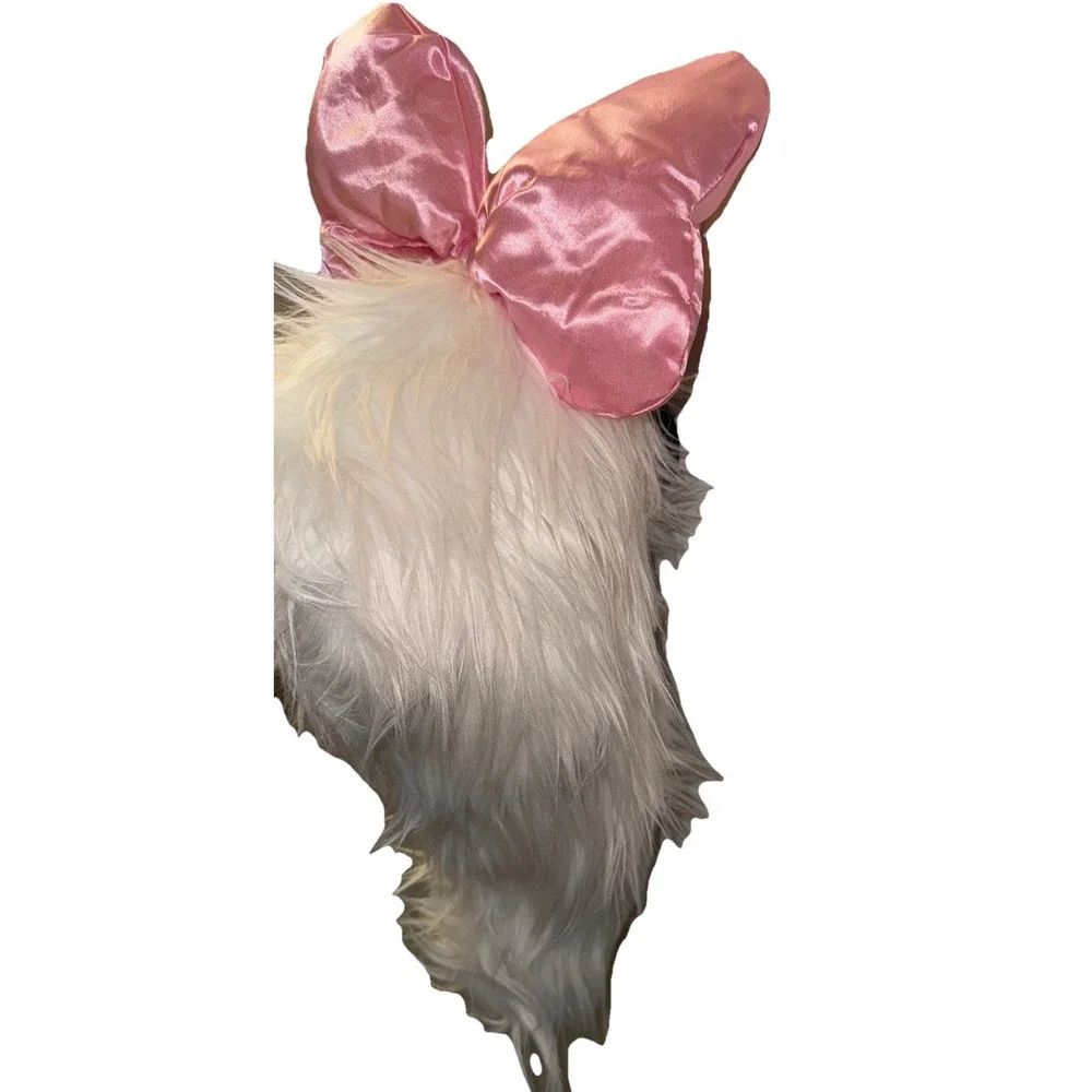 Disney Parks Aristocats Marie Plush Tail Costume Furry Large Pink Satin Bow NWT